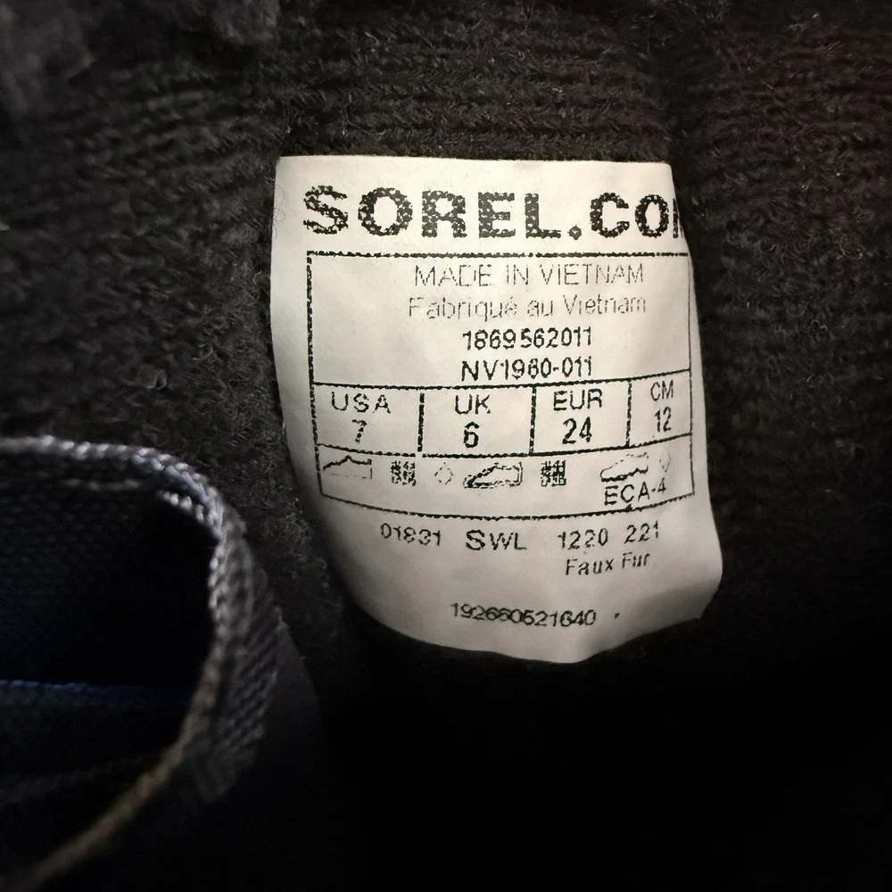Sorel Toddler Snow Boots Boys Size 7 Blue Black Insulated Winter Boots Kids